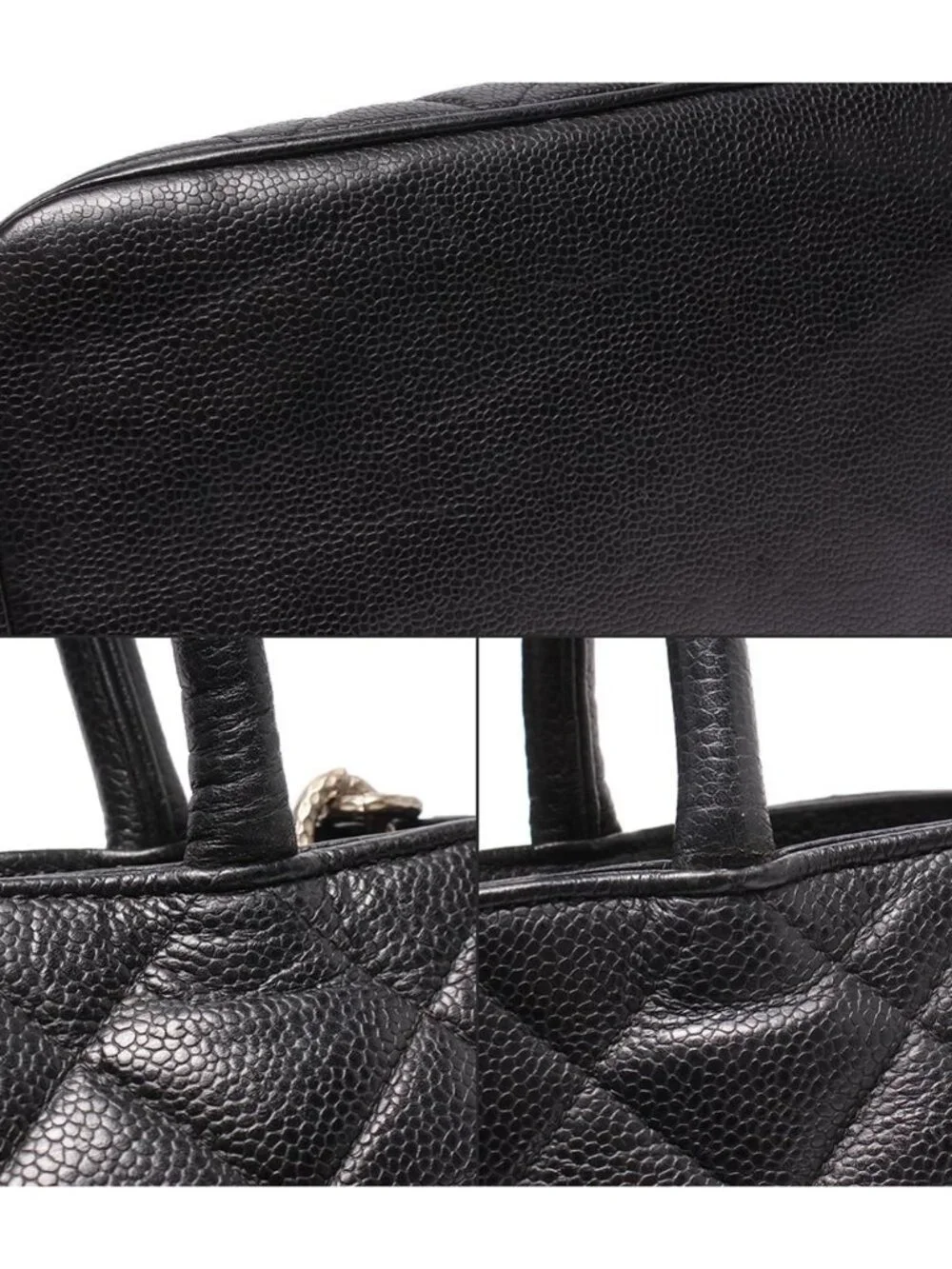 Chanel Tote Silver Reissue Caviar Leather Medallion CC Logo